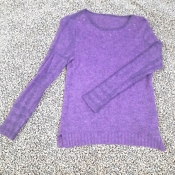 🔥Dusty Purple Metalic Star Collared Sweater/S - Picture 1 of 7